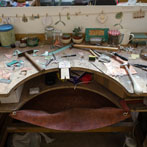Josephine Gommersall at work in the YAS silversmiths starter studio at Persistence Works in Sheffield 2017